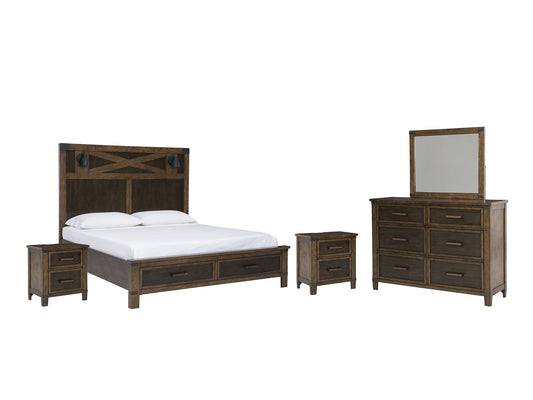 Wyattfield King Panel Bed with Mirrored Dresser and 2 Nightstands at Cloud 9 Mattress & Furniture furniture, home furnishing, home decor