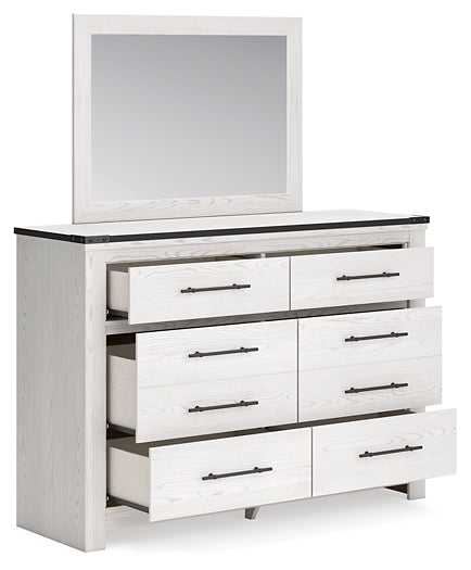 Schoenberg King Panel Bed with Mirrored Dresser, Chest and Nightstand at Cloud 9 Mattress & Furniture furniture, home furnishing, home decor