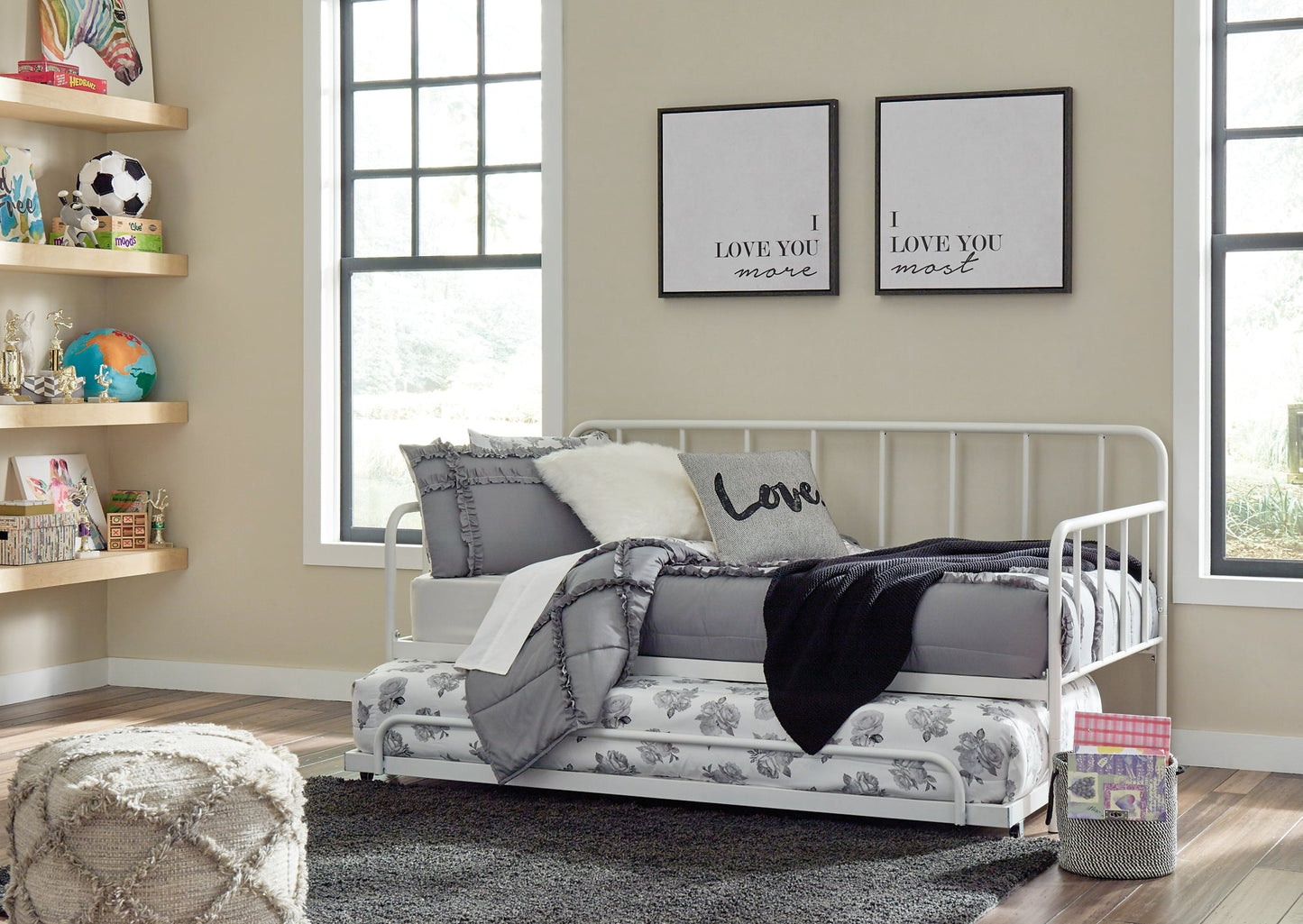 Trentlore Twin Metal Day Bed with Trundle at Cloud 9 Mattress & Furniture furniture, home furnishing, home decor