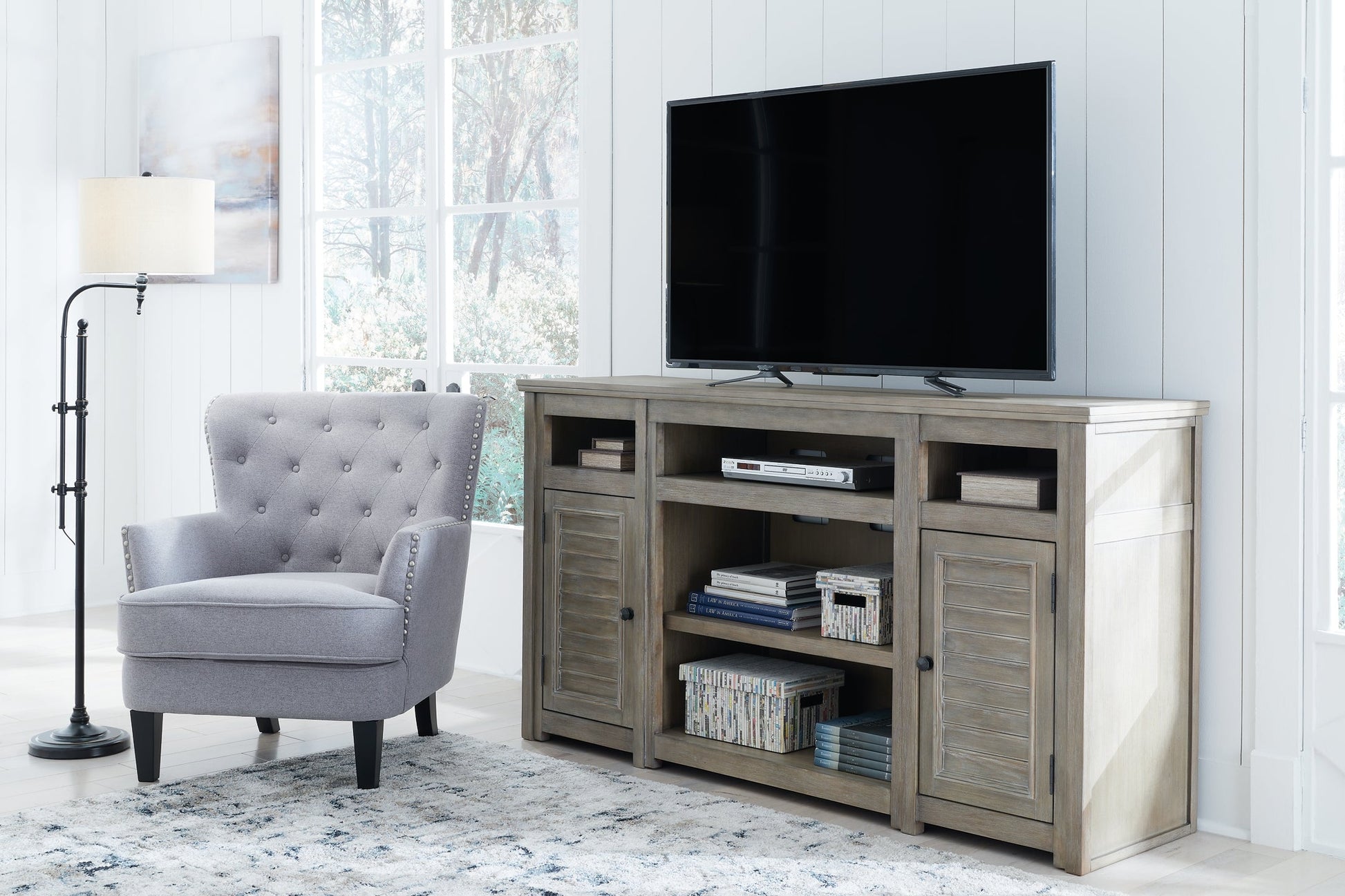 Moreshire XL TV Stand w/Fireplace Option at Cloud 9 Mattress & Furniture furniture, home furnishing, home decor