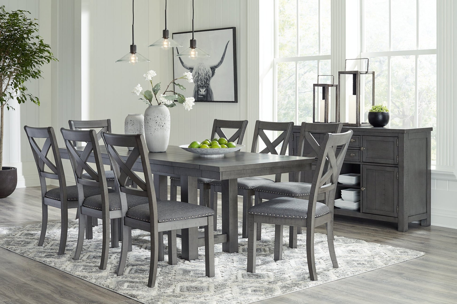Myshanna Dining Table and 8 Chairs with Storage at Cloud 9 Mattress & Furniture furniture, home furnishing, home decor
