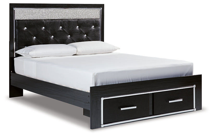 Kaydell Queen Upholstered Panel Storage Platform Bed with Mirrored Dresser and 2 Nightstands at Cloud 9 Mattress & Furniture furniture, home furnishing, home decor