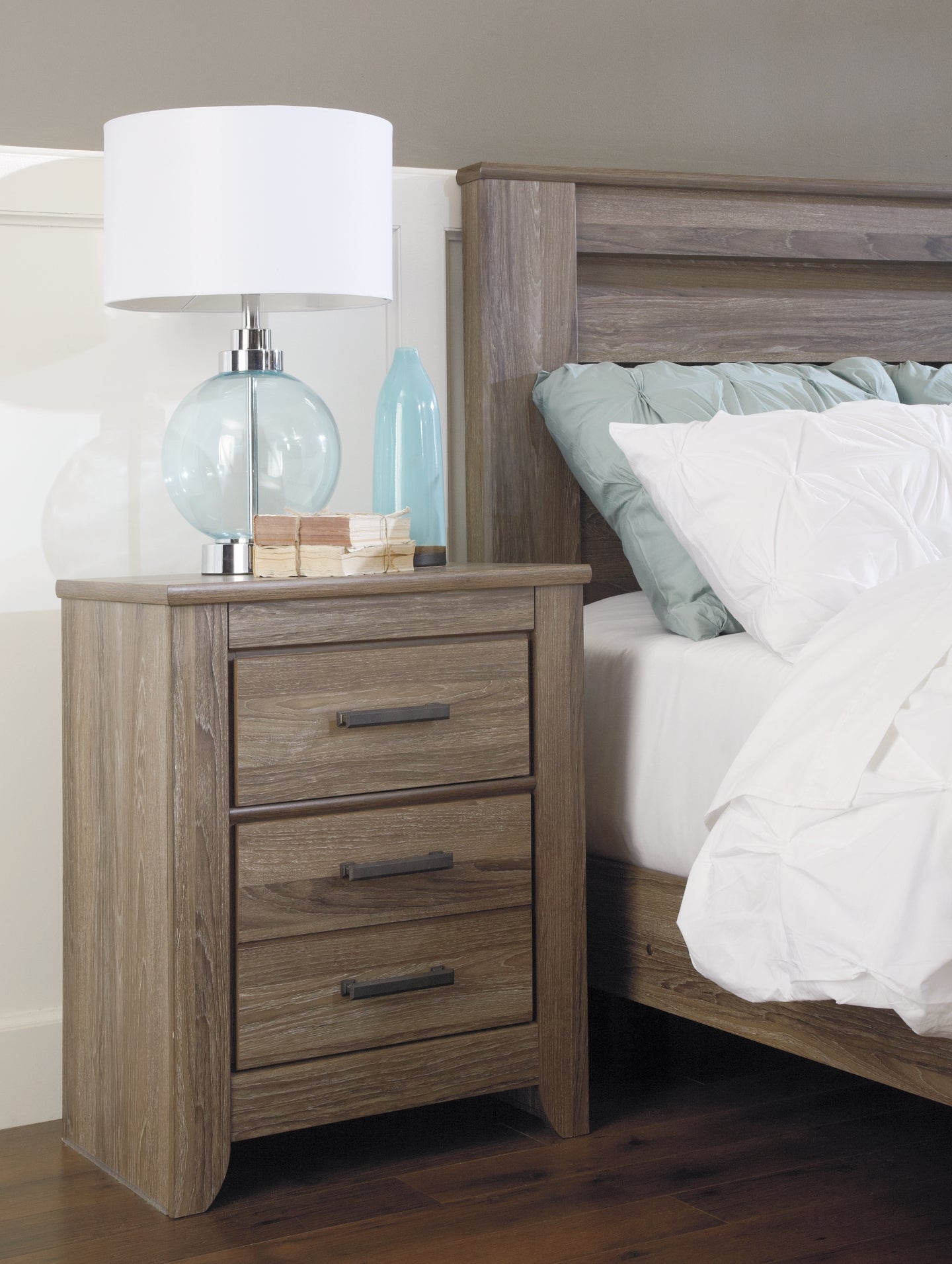 Zelen King/California King Panel Headboard with Mirrored Dresser and 2 Nightstands at Cloud 9 Mattress & Furniture furniture, home furnishing, home decor