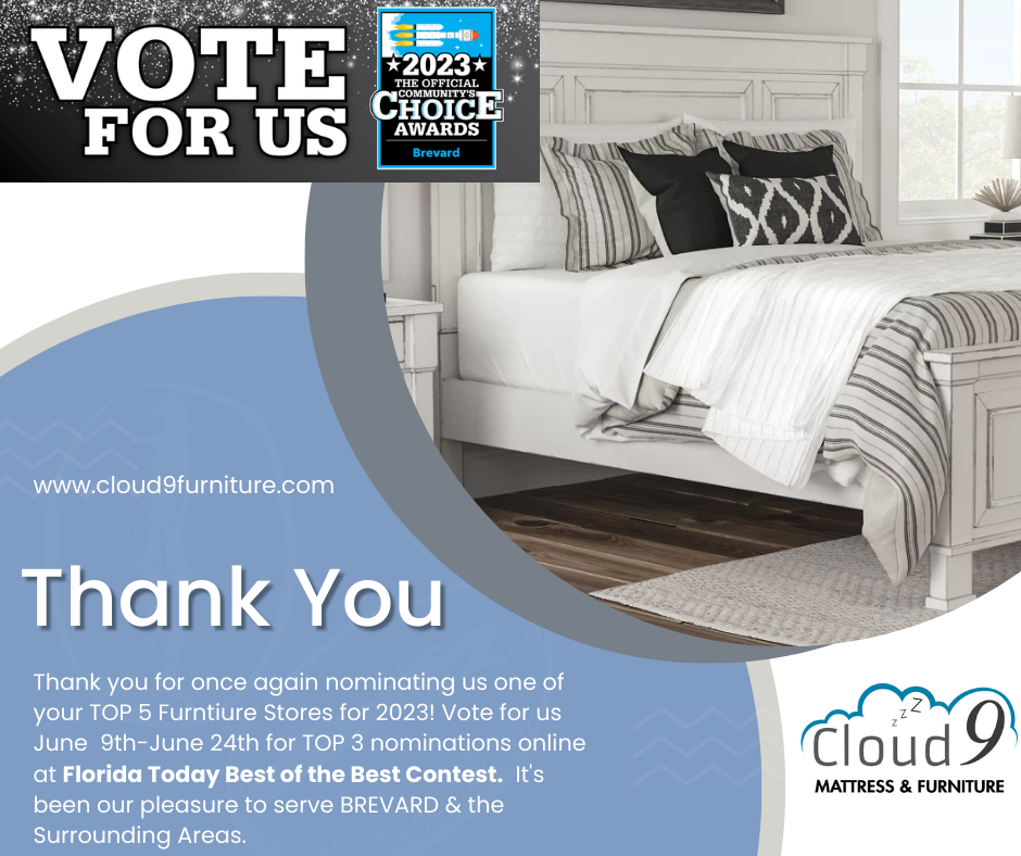 Vote For Us! Florida Today's Best of Brevard 2023 - Best Furniture Store