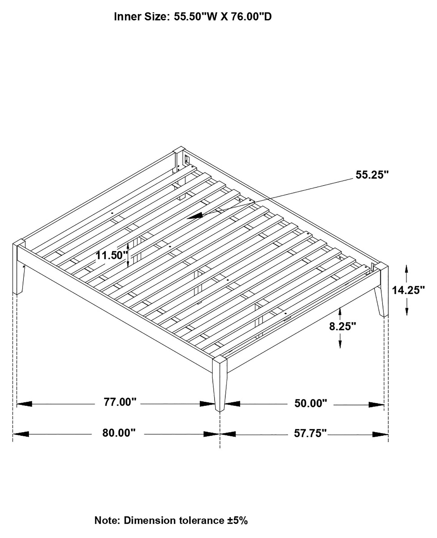 Hounslow Full Universal Platform Bed White