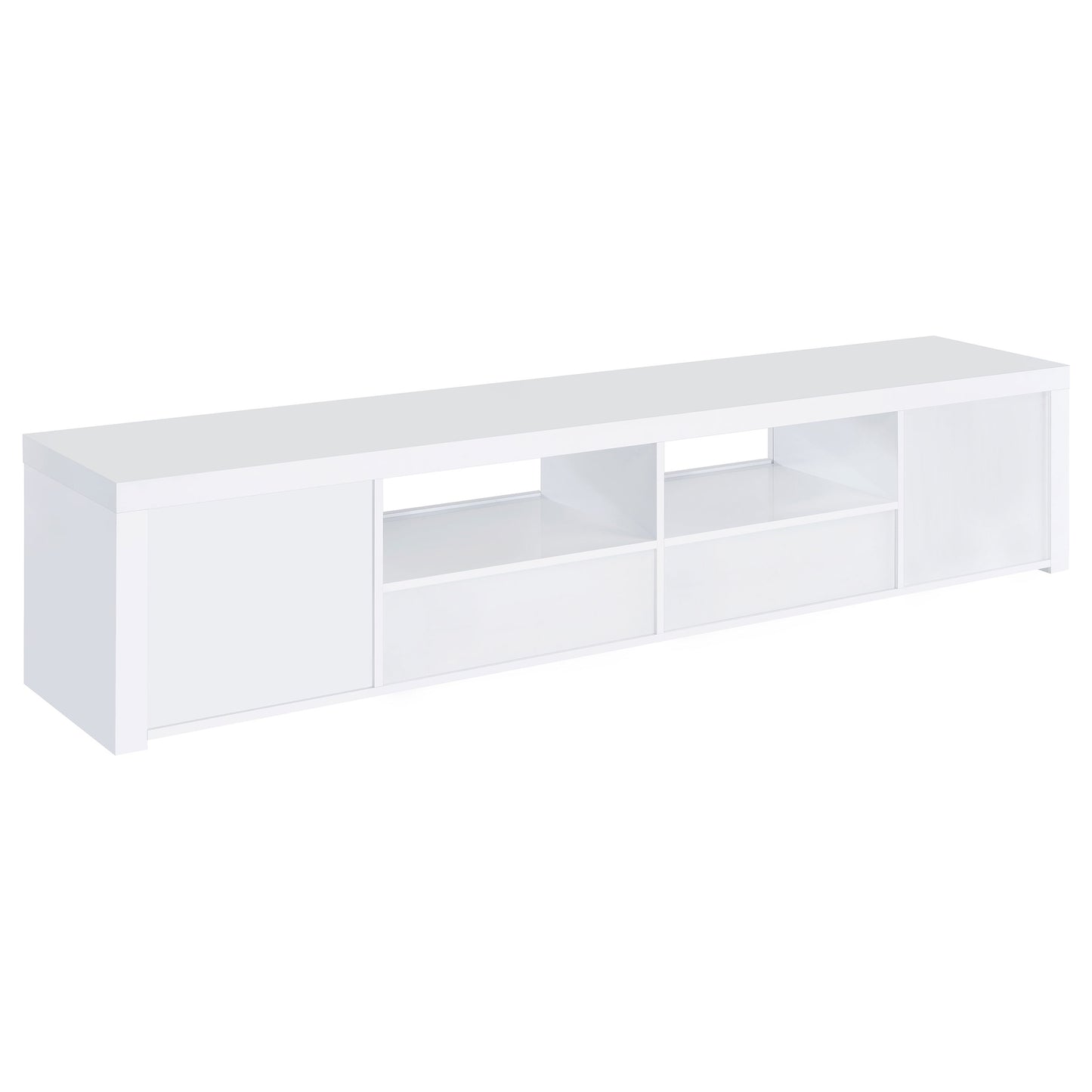 Jude 2-door Engineered Wood 79-inch TV Stand High Gloss White