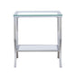 Saide Square Glass Top Side End Table Chrome