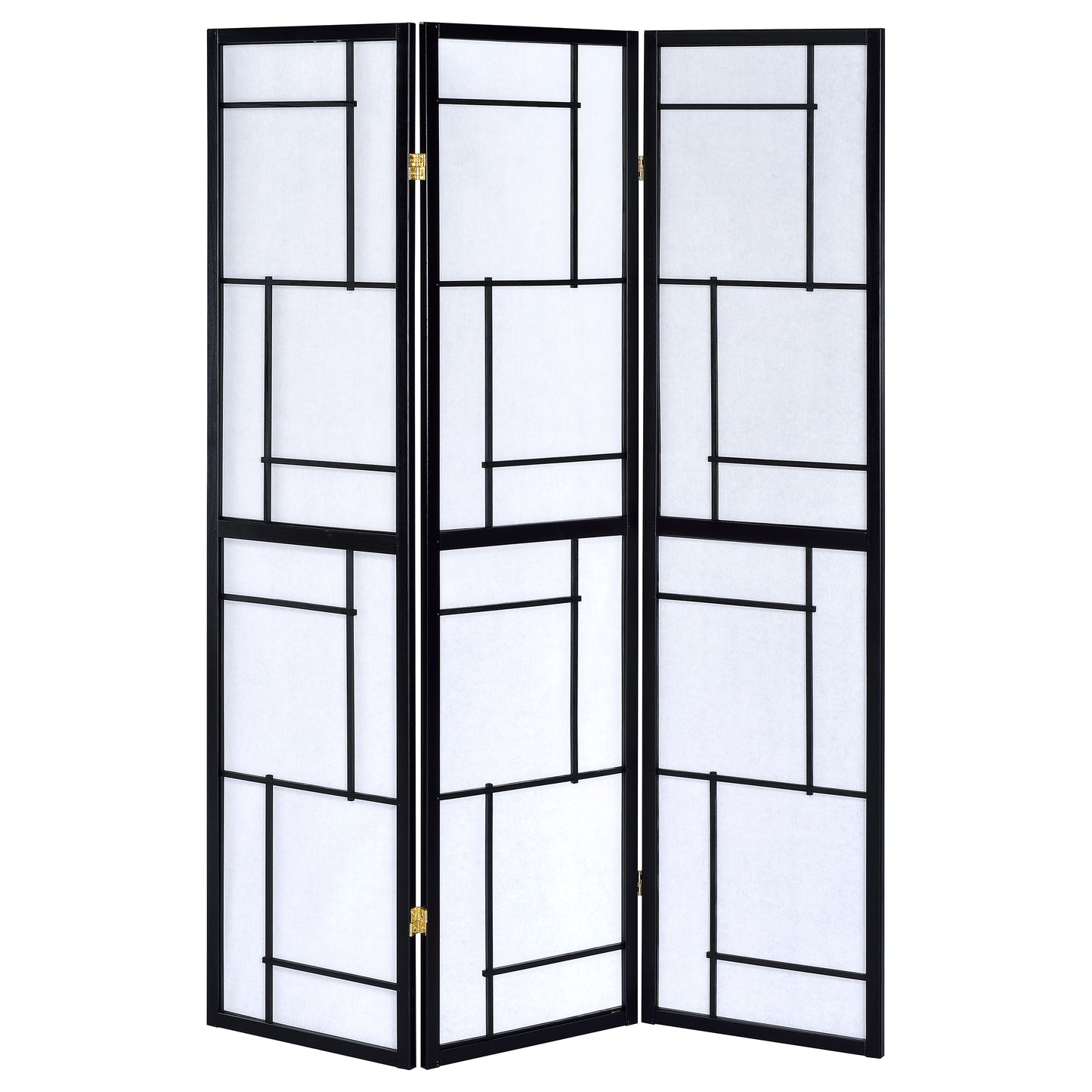 Damis 3-panel Folding Floor Screen Black and White