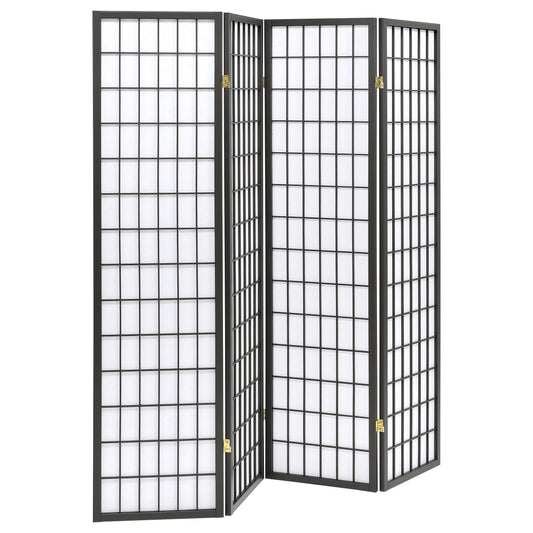 Roberto 4-panel Folding Screen Dark Grey and White