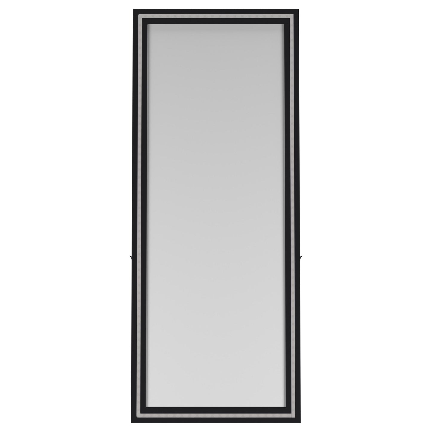 Windrose 28 x 67 Inch Tempered LED Standing Mirror Black
