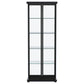 Aero 4-shelf Display Curio Cabinet with LED Lighting Black