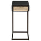 Amherst 1-drawer Radio Weave Cane Metal Side Table Black