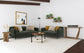 Jade 2-piece Chenille Upholstered Sofa Set Green