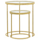 Maylin 2-piece Round Glass Top Nesting Table Set Gold