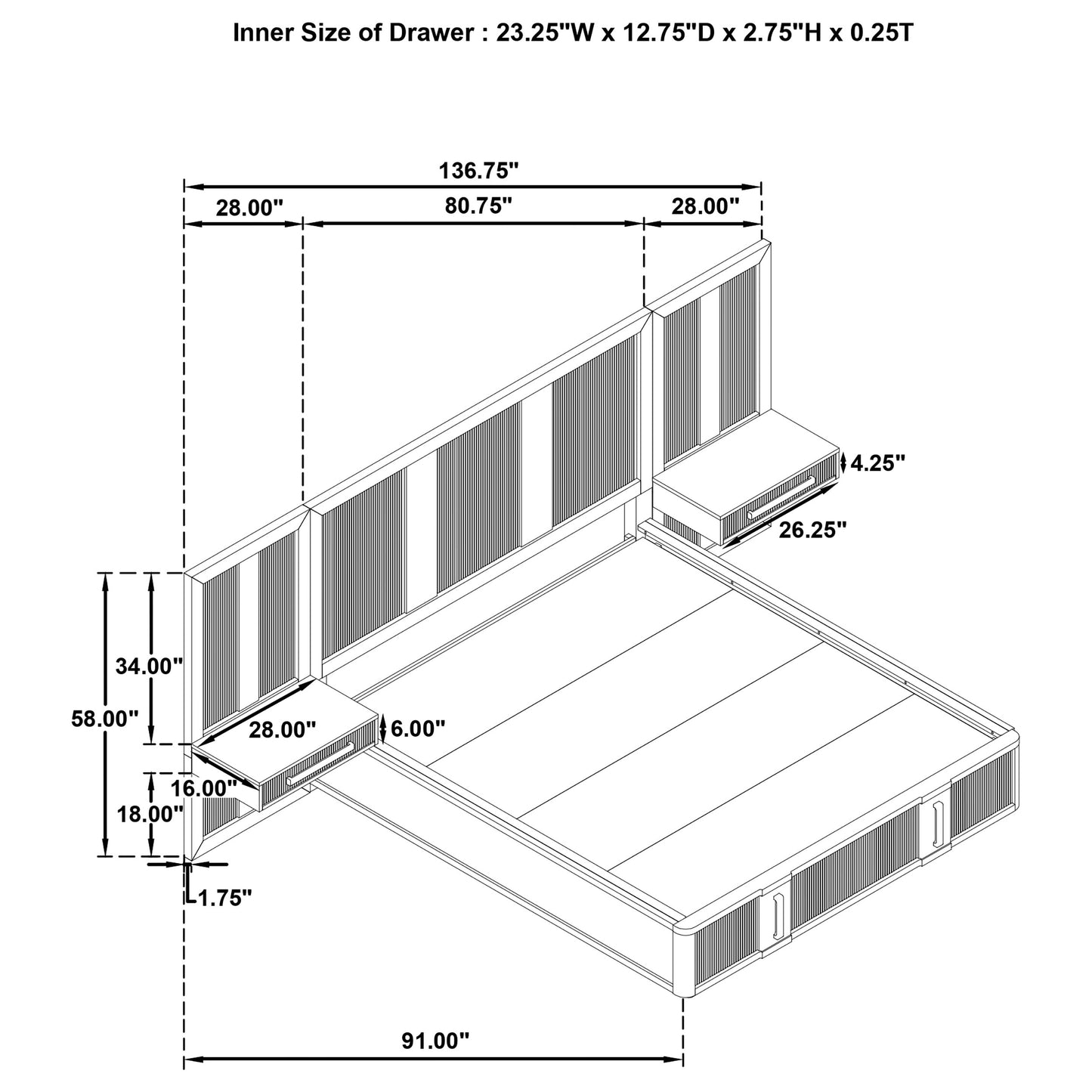 Terrace 6-piece California King Panel Bedroom Set Ash Brown
