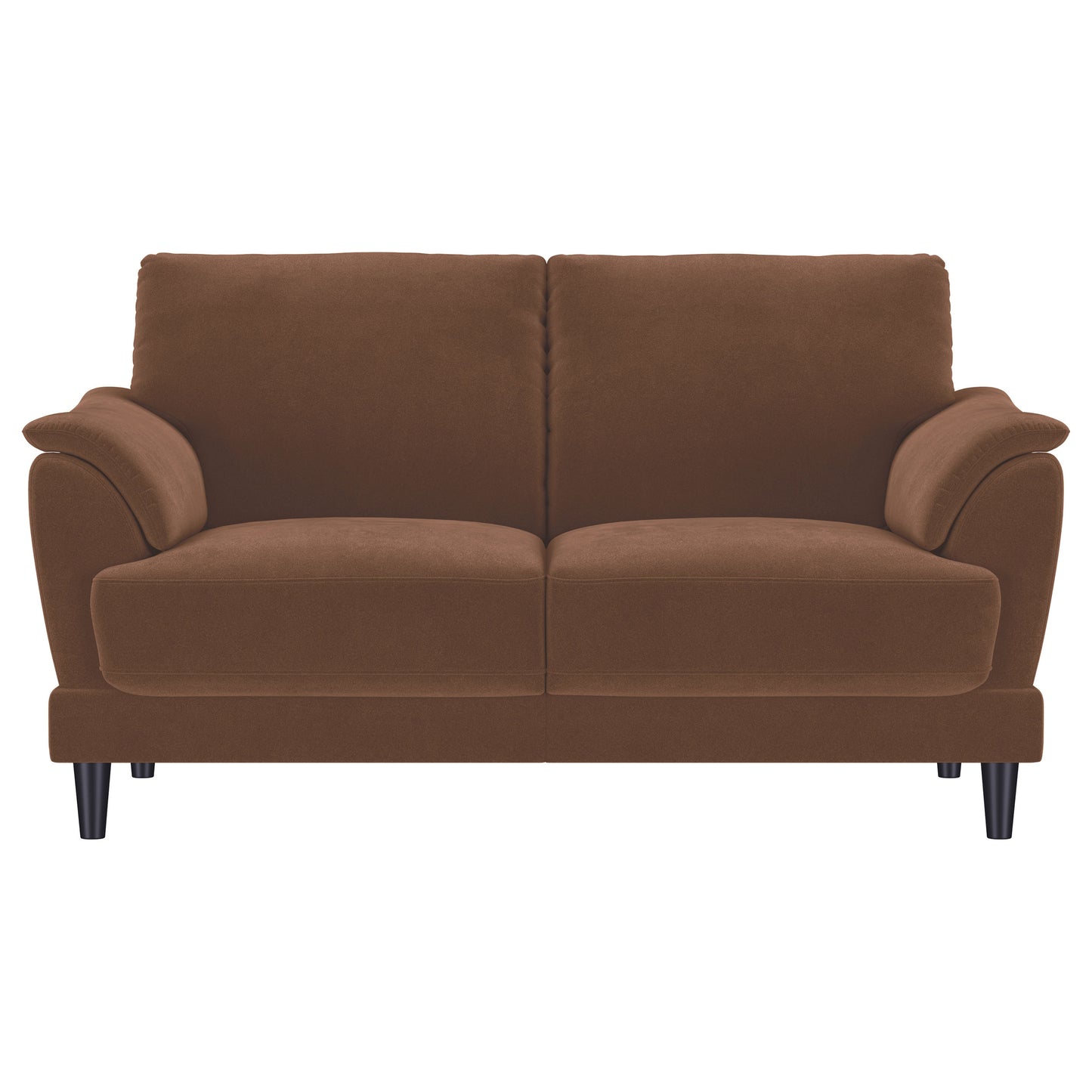 Selma Velvet Upholstered Crescent Arm Loveseat Rust
