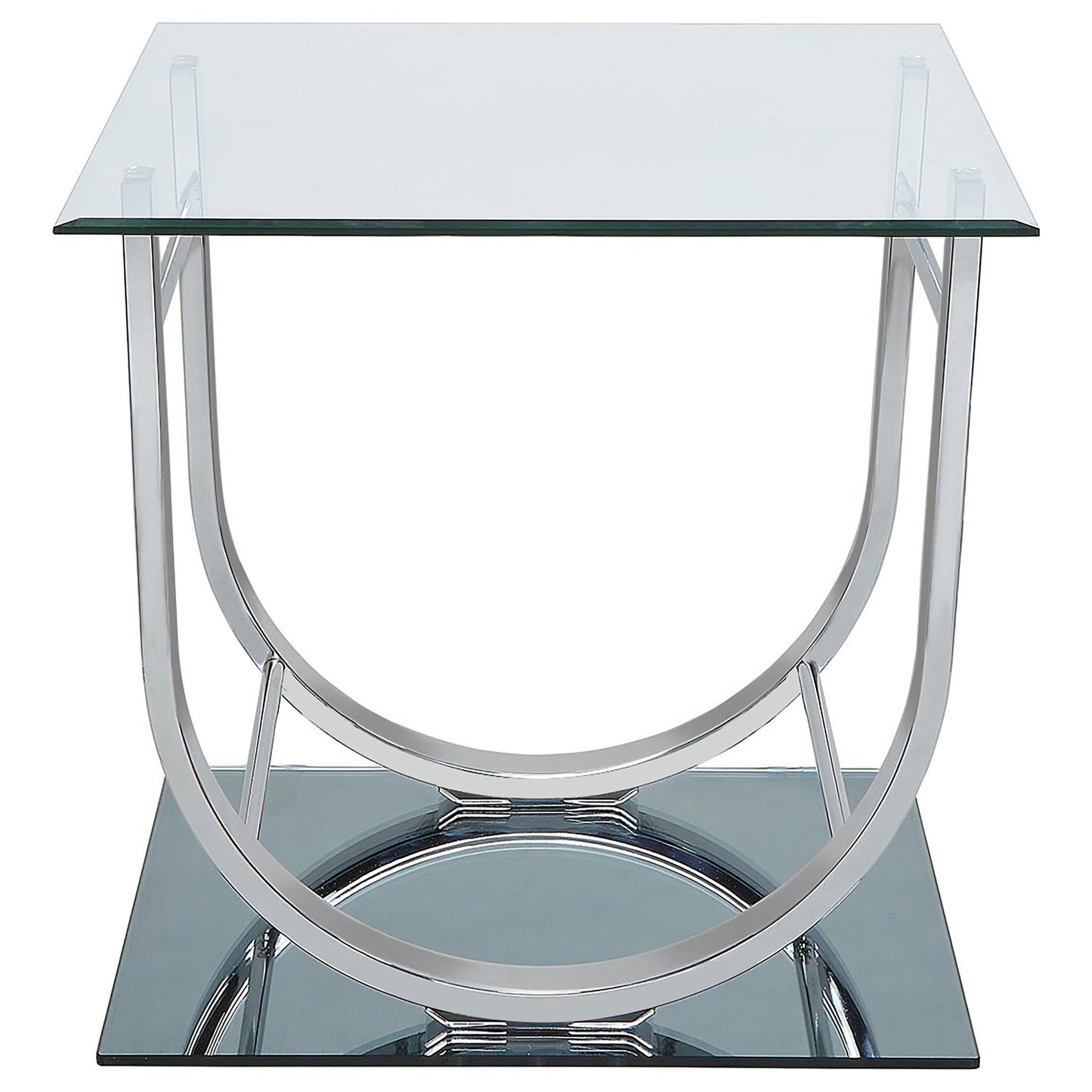 Danville 2-piece Glass Top Coffee and End Table Set Chrome