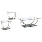 Danville 3-piece Glass Top Coffee and End Table Set Chrome