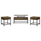 Byers 3-piece Lift Top Coffee and End Table Set Brown Oak