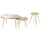 Kaelyn 3-piece Round Coffee and End Table Set Gold