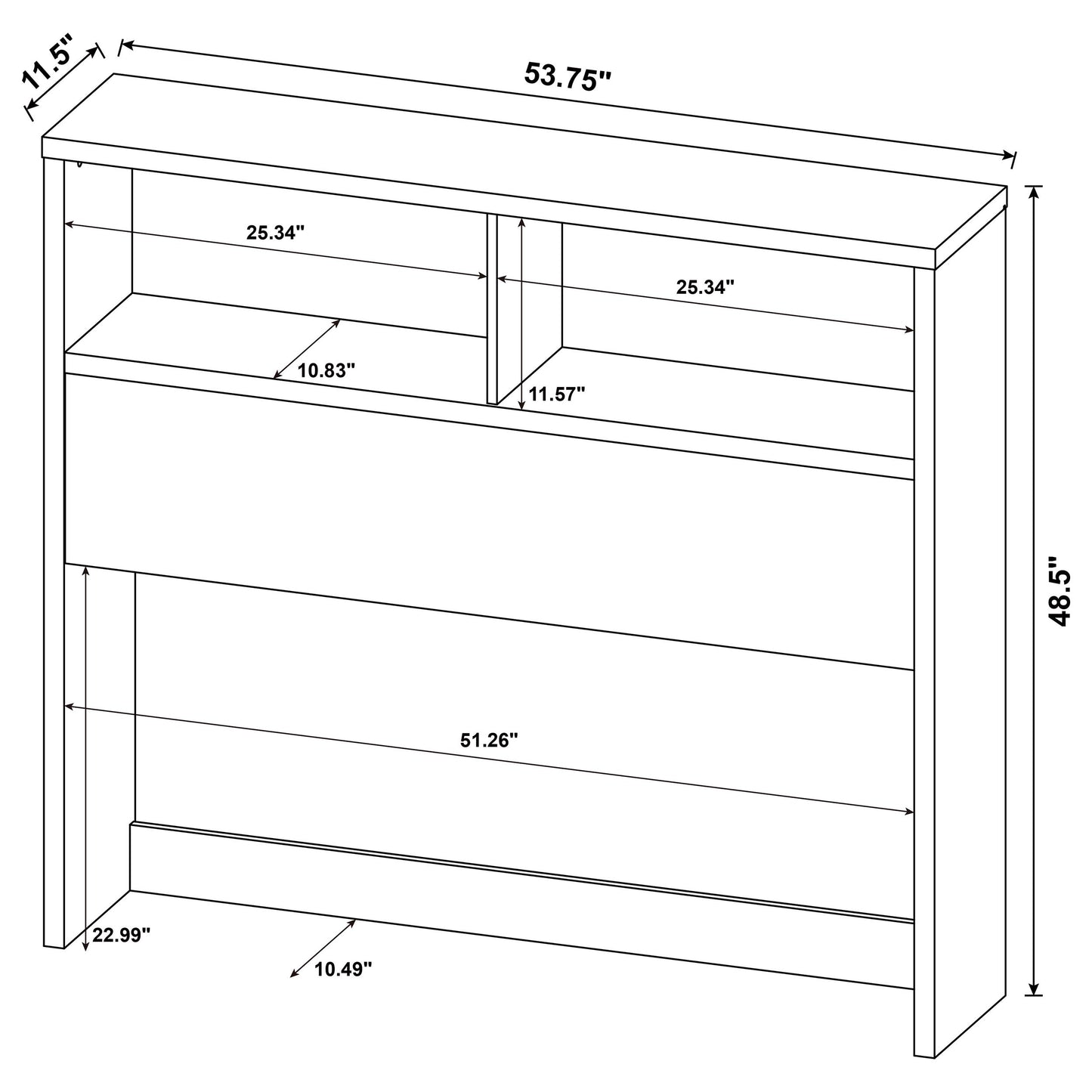 Westpark 3-piece Full Bedroom Set Bookcase Headboard Black