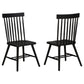 Andrews Windsor Spindle Back Dining Side Chair Black (Set of 2)