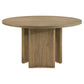 Adina 5-piece Round Dining Table Set Distressed Light Brown