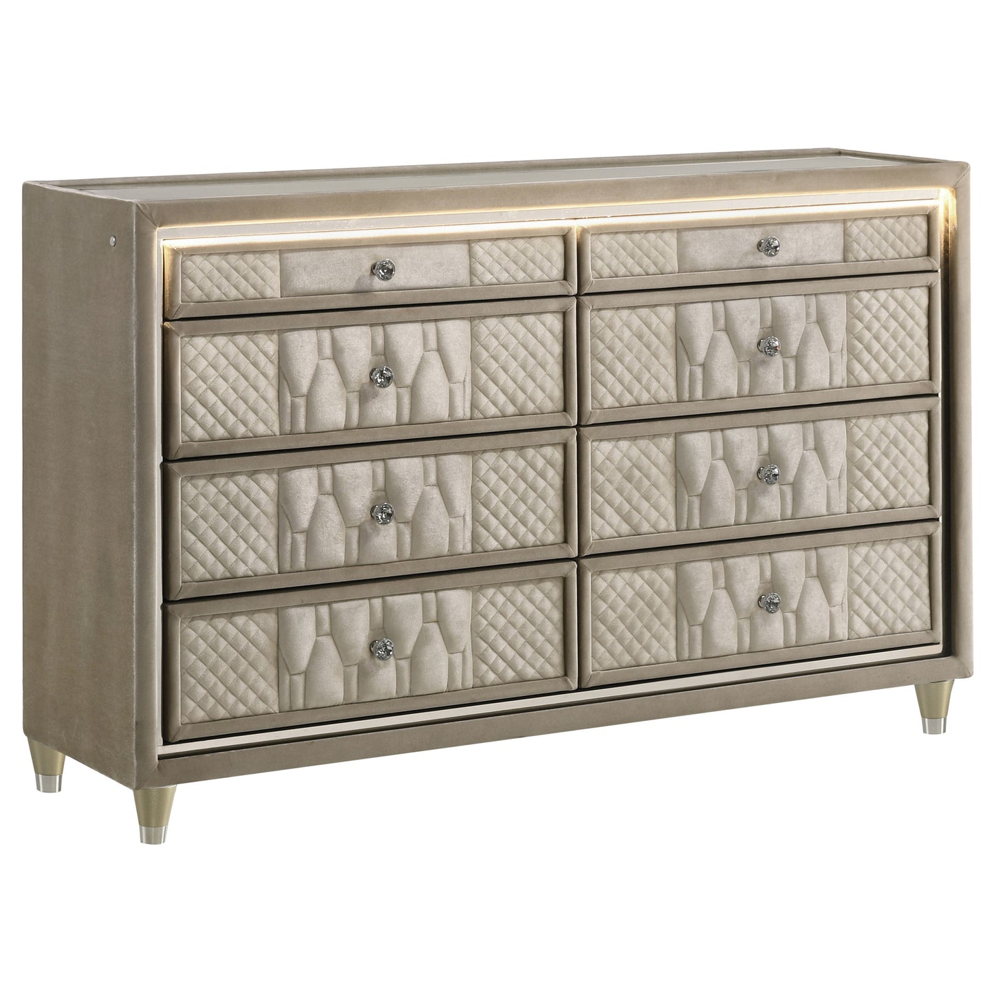 Lorient 4-piece Eastern King Bedroom Set Ivory and Camel