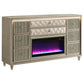 Lorient 8-drawer LED Bedroom Flame Box Dresser Ivory Camel