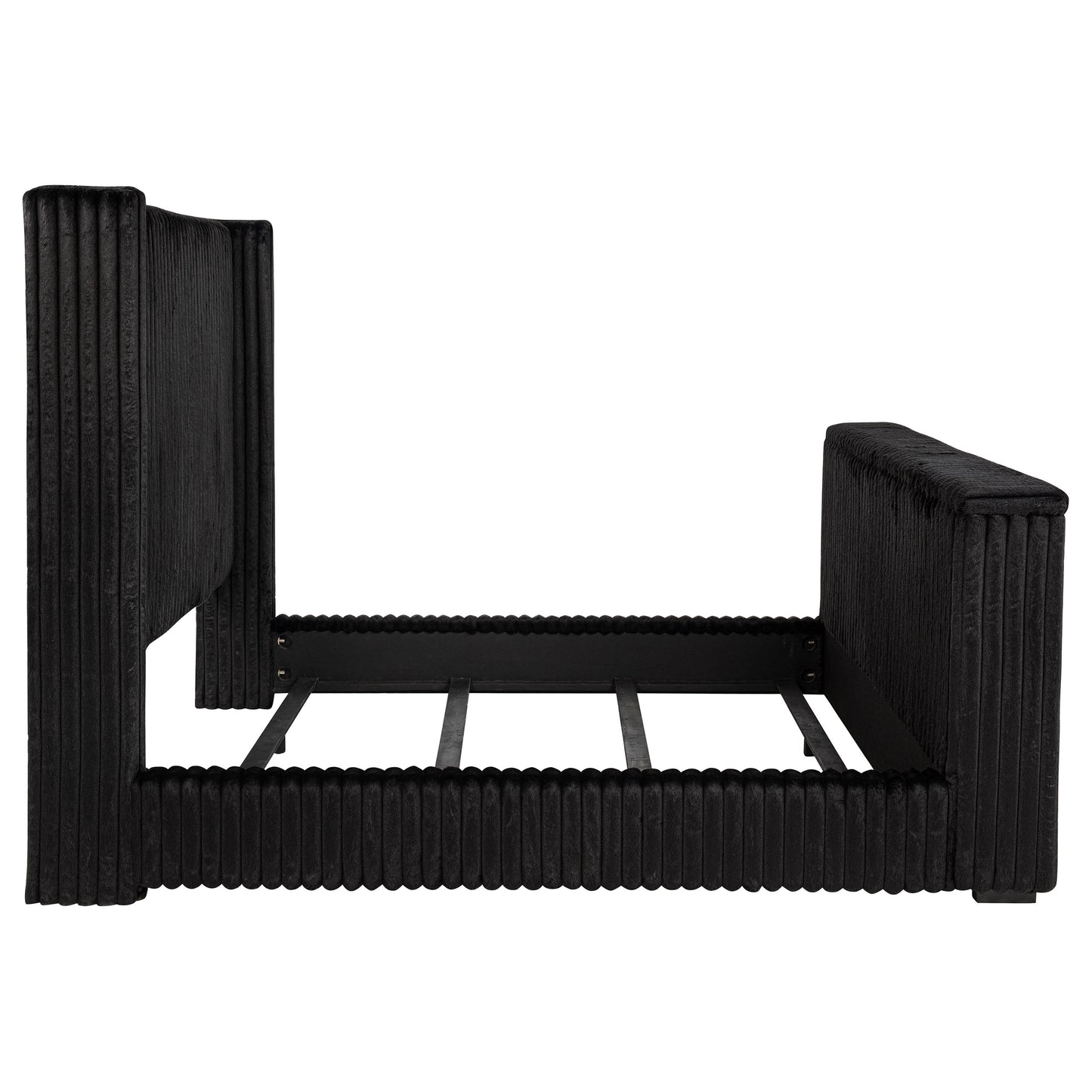 Centergrove Upholstered Queen Wingback TV Bed Black