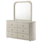 Sonya 6-drawer Upholstered Bedroom Dresser with Mirror Ivory