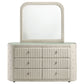 Sonya 6-drawer Upholstered Bedroom Dresser with Mirror Ivory