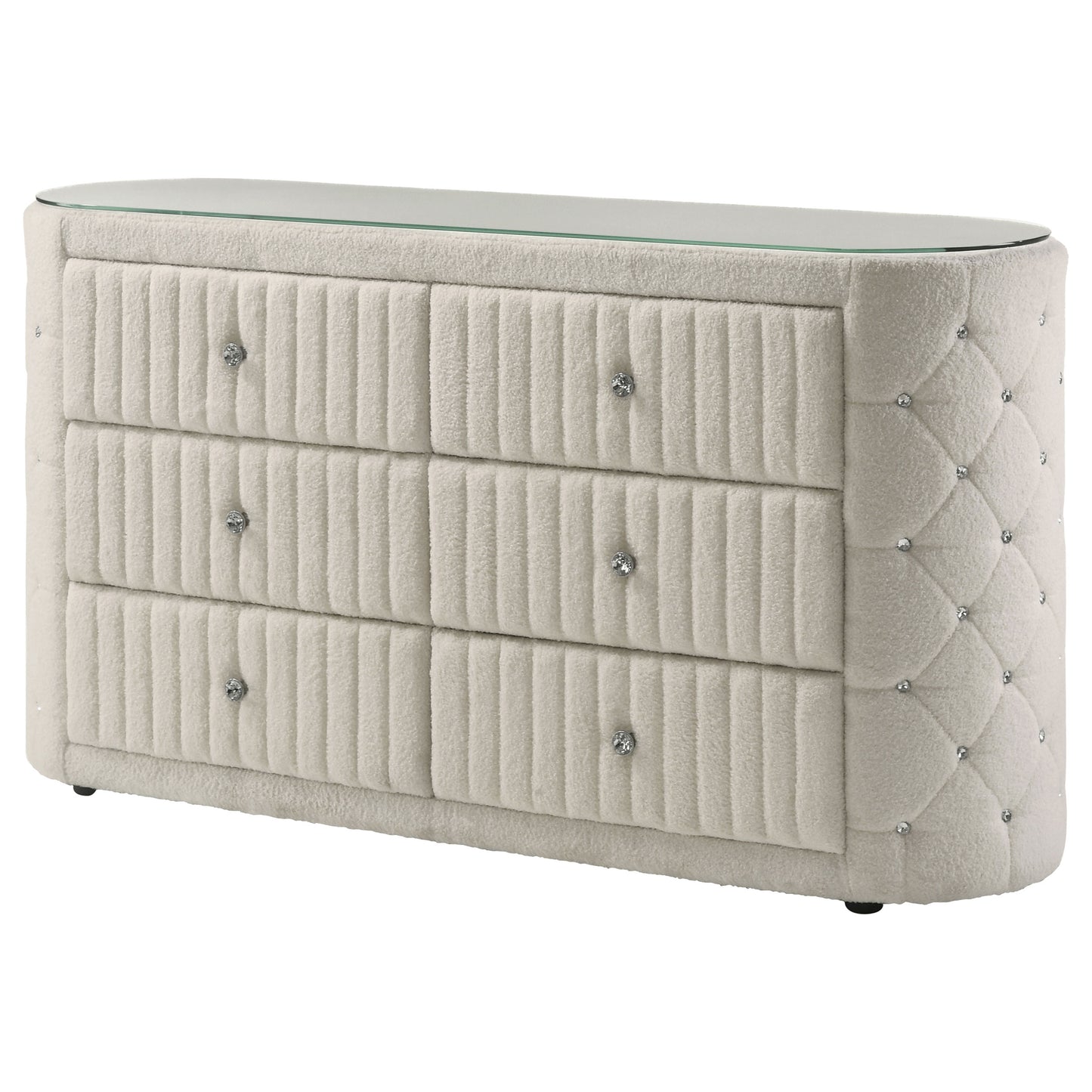 Sonya 6-drawer Upholstered Bedroom Dresser Ivory