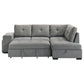Roanne Fabric Upholstered Sleeper Sectional Sofa Grey