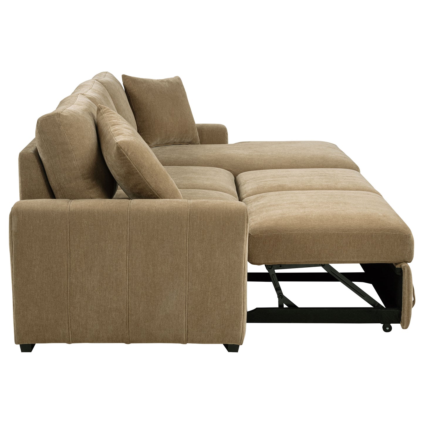 Pastrana Upholstered Sleeper Sectional Sofa RAF Chaise Camel