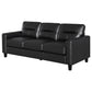 Scotland Faux Leather Upholstered Track Arm Sofa Black