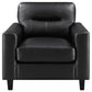 Scotland 3-piece Faux Leather Upholstered Sofa Set Black