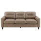 Scotland Faux Leather Upholstered Track Arm Sofa Brown
