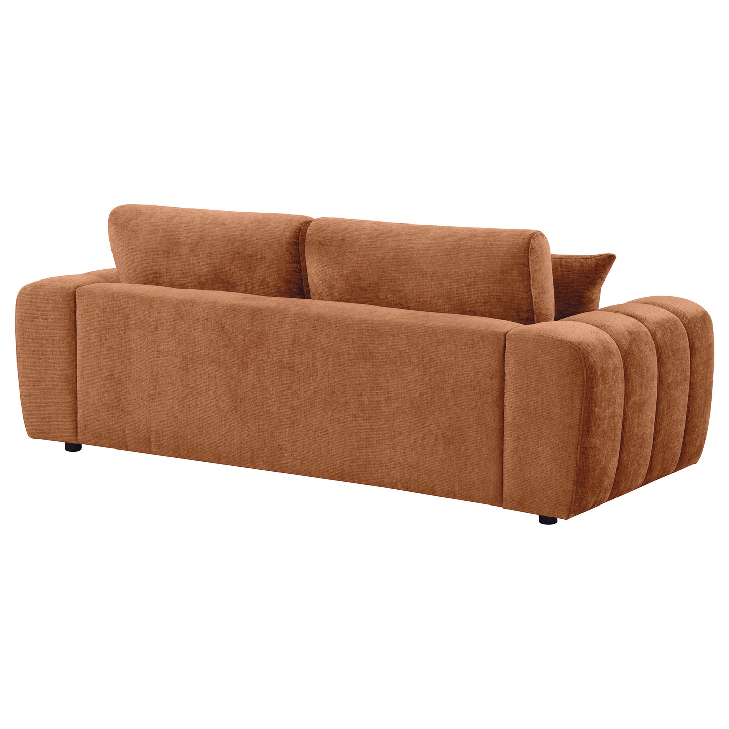 Burnett Chenille Upholstered Wide Arm Sofa Burnt Orange