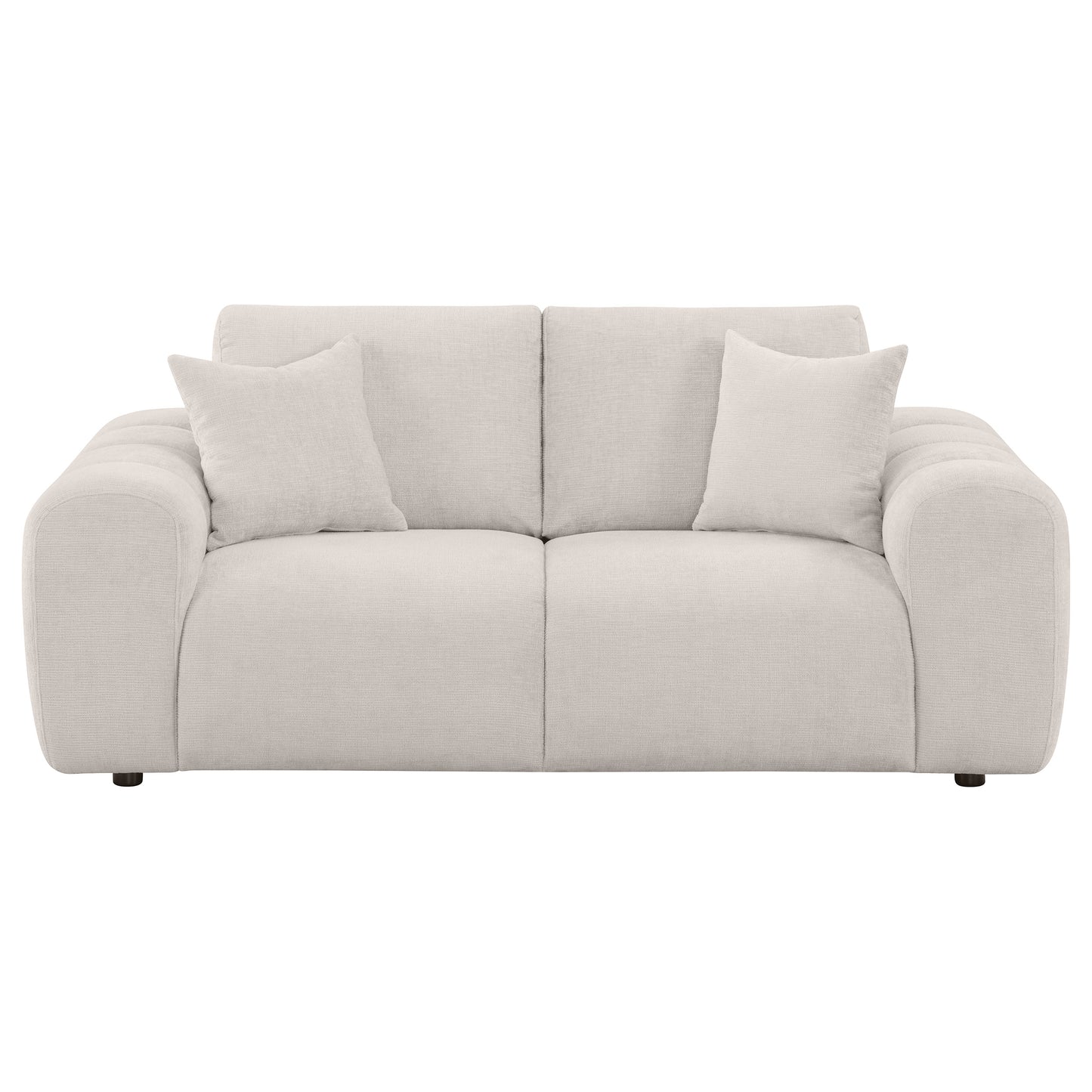 Burnett Chenille Upholstered Wide Arm Loveseat Ivory