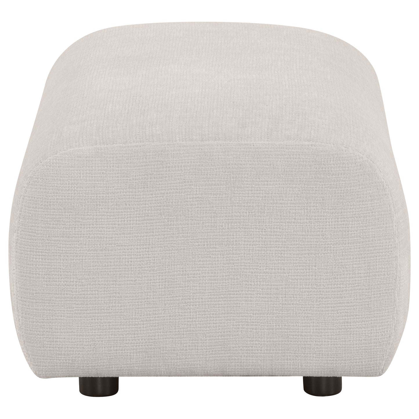 Burnett Chenille Upholstered Ottoman Ivory