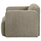 Dorset Fabric Upholstered Round Track Arm Accent Chair Brown