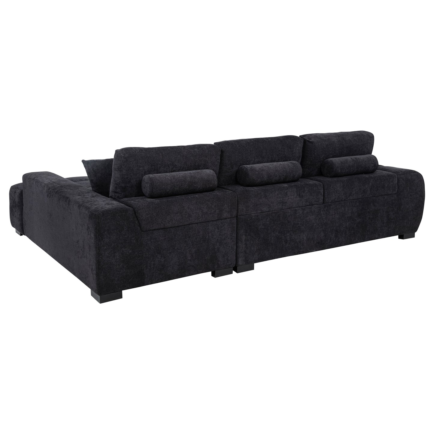 Octavia Upholstered Sectional Chaise Sofa Black