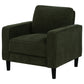 Ruth Fabric Upholstered Track Arm Accent Chair Matcha Green