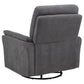 Adler Upholstered Power Swivel Glider Recliner Charcoal Grey