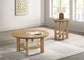 Ottowa 2-piece Round Wood Coffee Table Set Light Oak
