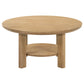 Ottowa 2-piece Round Wood Coffee Table Set Light Oak