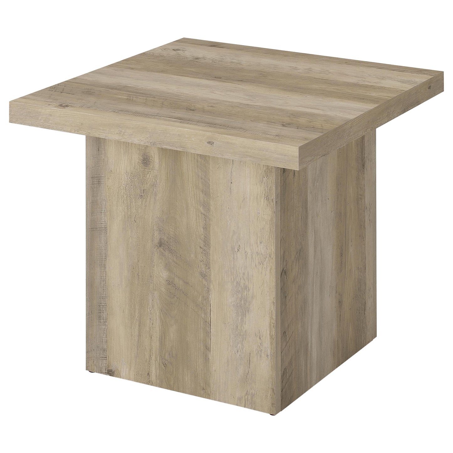 Devar 2-piece Square Coffee End Table Set Distressed Pine