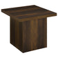 Devar Square Engineered Wood Side End Table Dark Pine