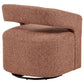 Westhill Boucle Upholstered Swivel Accent Chair Berry